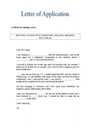 letter of application gap fill