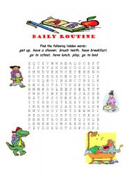 English Worksheet: Daily Routine