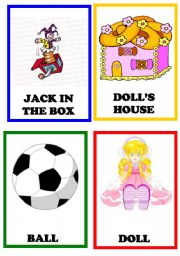 English Worksheet: Toys flaschards 1/2