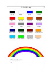 English worksheet: The Colours