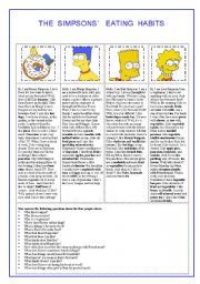 English Worksheet: The Simpsonss eating habbits