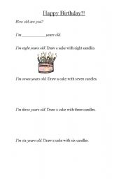 English Worksheet: How old are you?