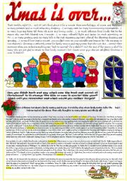 English Worksheet: CHRISTMAS IS OVER