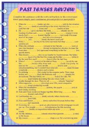 English Worksheet: Past Tenses Review