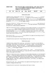 English Worksheet: Verb tense 