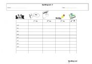 English Worksheet: at words -spelling list
