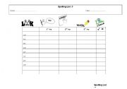 English worksheet: at words -spelling list