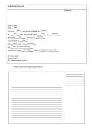 English worksheet: A Holiday postcard