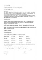 English worksheet: Listening activity Movies