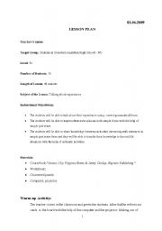English worksheet: lesson plan-3