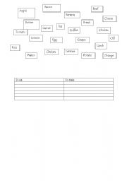 English worksheet: to eat or to drink