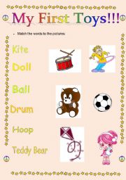English Worksheet: My First toys!!!