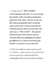English Worksheet: Whos Irish?