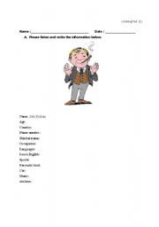English Worksheet: descroption