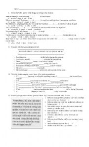 English Worksheet: wish and phrasal verbs  quiz