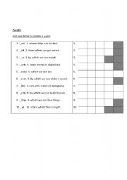 English worksheet: Word game - Puzzles