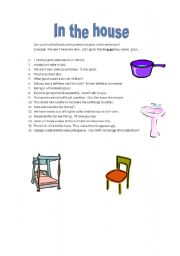 English Worksheet: Can you find the furniture hidden in the sentences?
