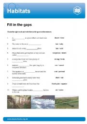 English Worksheet: habitat