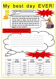 English Worksheet: My best day EVER!