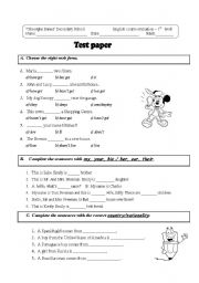 English Worksheet: 5th grade evaluation 
