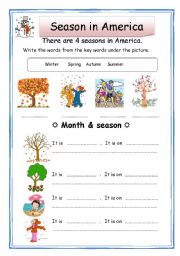 English Worksheet: Season in America