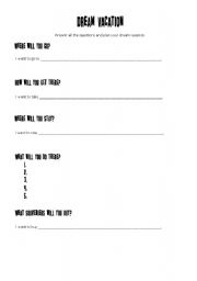 English Worksheet: Dream Vacation