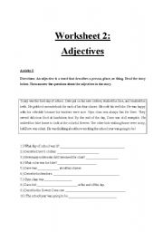 English Worksheet: grammar adjective