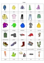 English Worksheet: Clothes