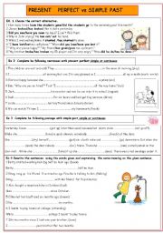 English Worksheet: present perfect & simple past