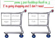 English Worksheet: Shopping Game (Food) editbale