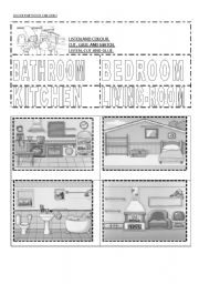 English Worksheet: rooms in a house