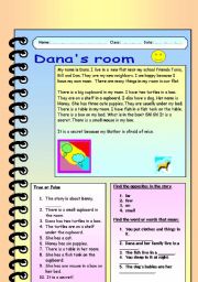 English Worksheet: Danas room