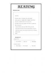 English worksheet: Reading (2 Pages) - About age, describing people