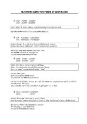 English Worksheet: adjectives with two forms of comparison