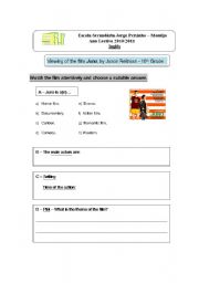 English Worksheet: Worksheet about the film 