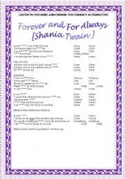 Song activity - Shania Twain - Forever and For Always