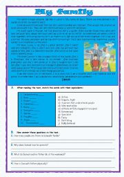 English Worksheet: my family 