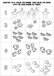 English Worksheet: COUNTING