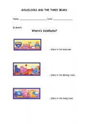 English Worksheet: GOLDILOCKS AND THE THREE BEARS 