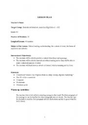 English Worksheet: lesson plan-4