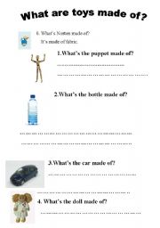 English Worksheet: Toys- made of