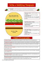 English Worksheet: Write a satisfying paragraph