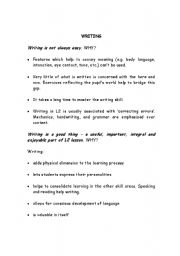 English worksheet: essay about writing activity