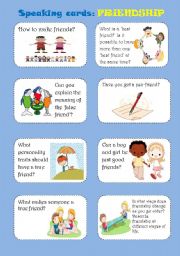 English Worksheet: FRIENDSHIP, speaking cards