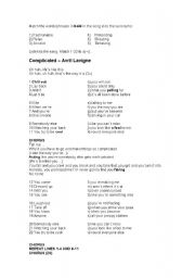 English Worksheet: Avril Lavigne - Complicated