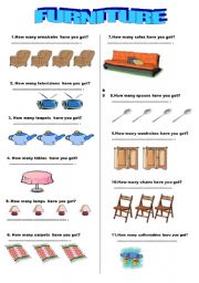 English Worksheet: furniture