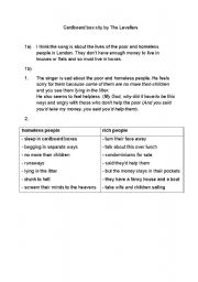 English worksheet: Cardboard Box Song