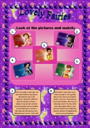 LOVELY FAIRIES.(2 PAGES) READ AND MATCH+PUZZLE+KEY