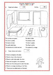 English Worksheet: School objects Test