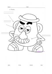 English Worksheet: Face mr potato